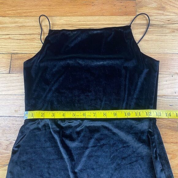 Vintage Wearever Black Velvet Bodycon Dress Size M - Picture 5 of 7